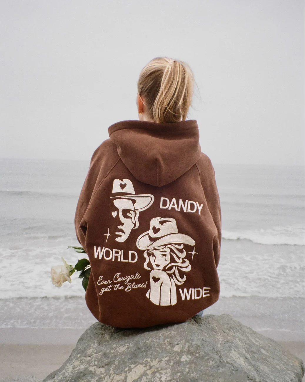 "Cowgirl" Oversized Lux Hoodie in Brown - Image 11