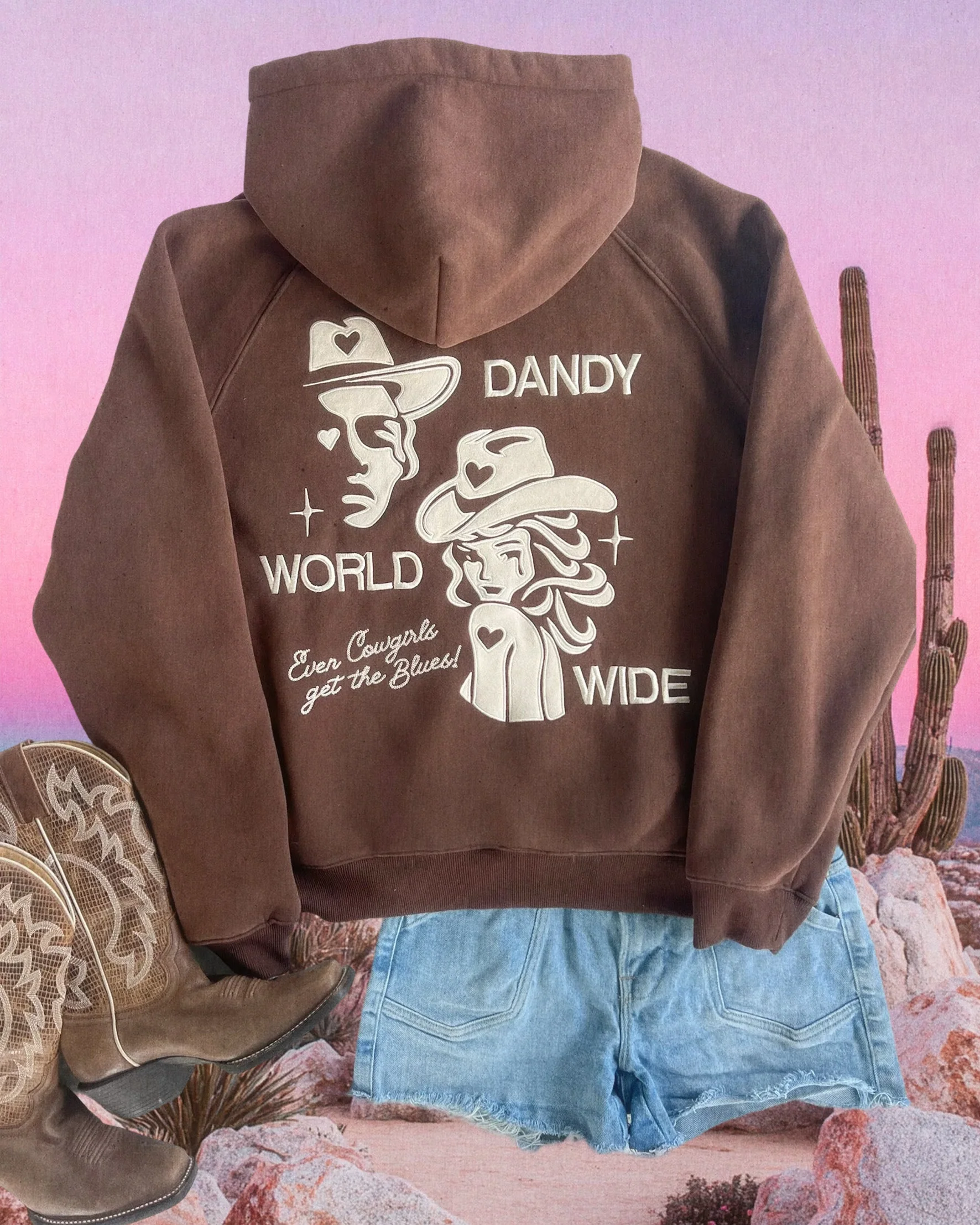 "Cowgirl" Oversized Lux Hoodie in Brown - Image 5