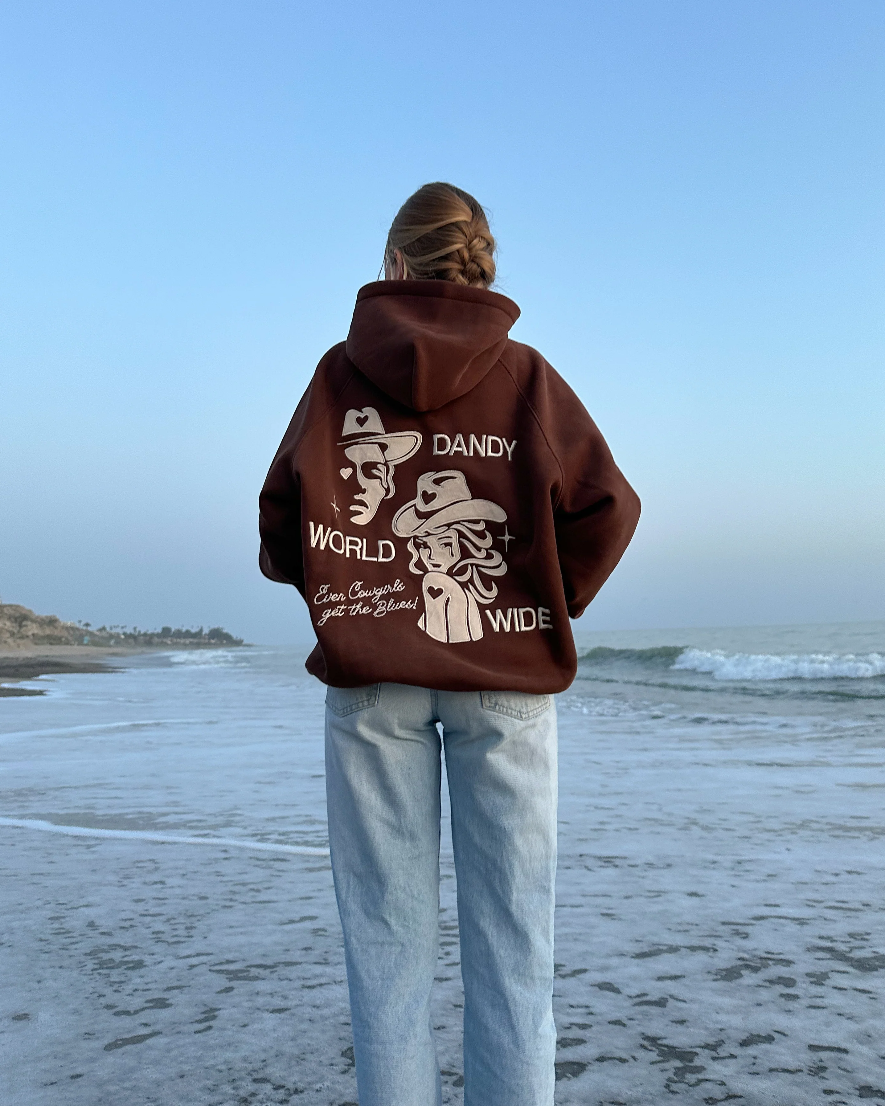 "Cowgirl" Oversized Lux Hoodie in Brown - Image 7