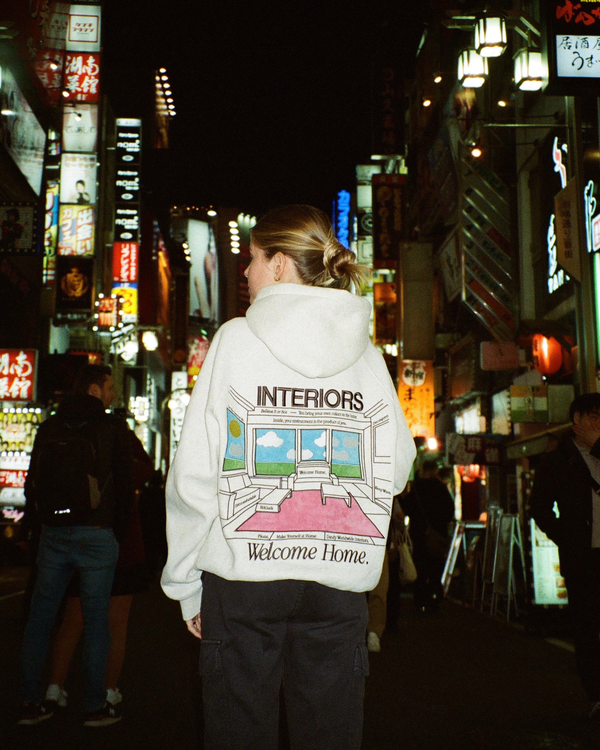"Interiors" Oversized Lux Hoodie in Heather Gray - Image 9