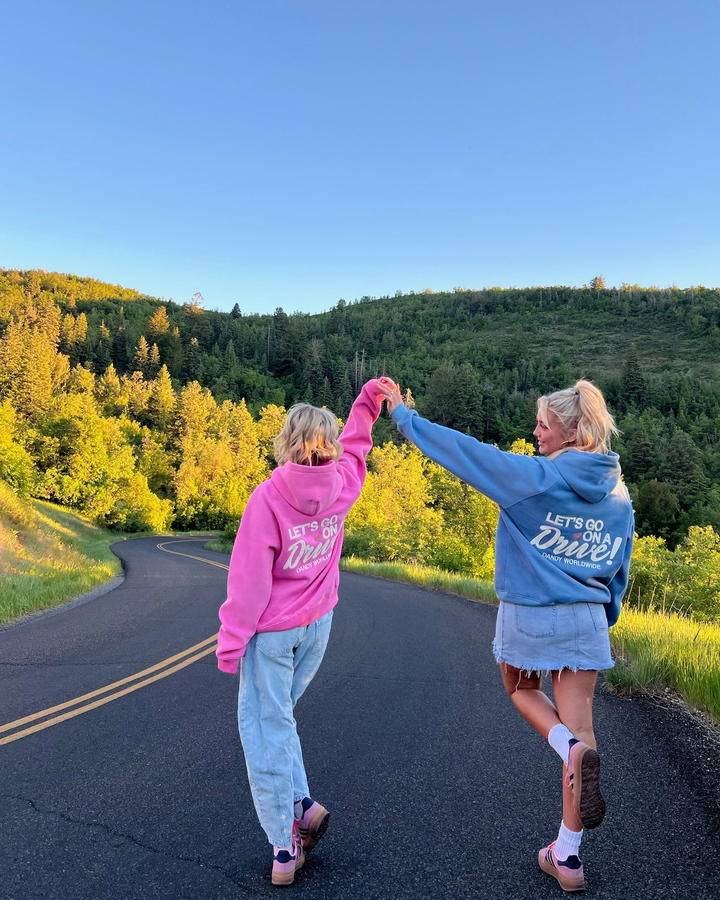 "Let's Go on a Drive" Oversized Lux Hoodie in Blue - Image 11