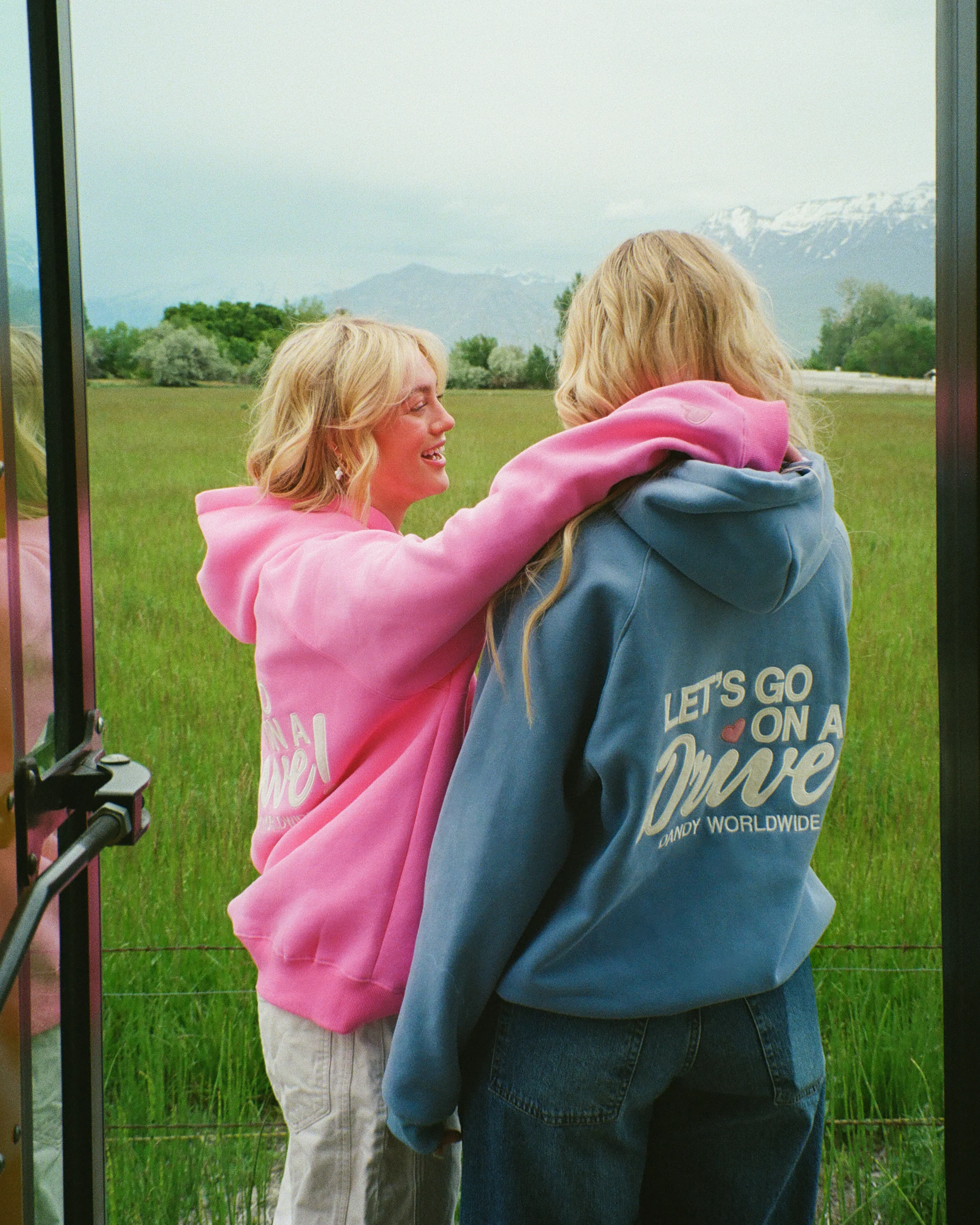 "Let's Go on a Drive" Oversized Lux Hoodie in Blue - Image 14