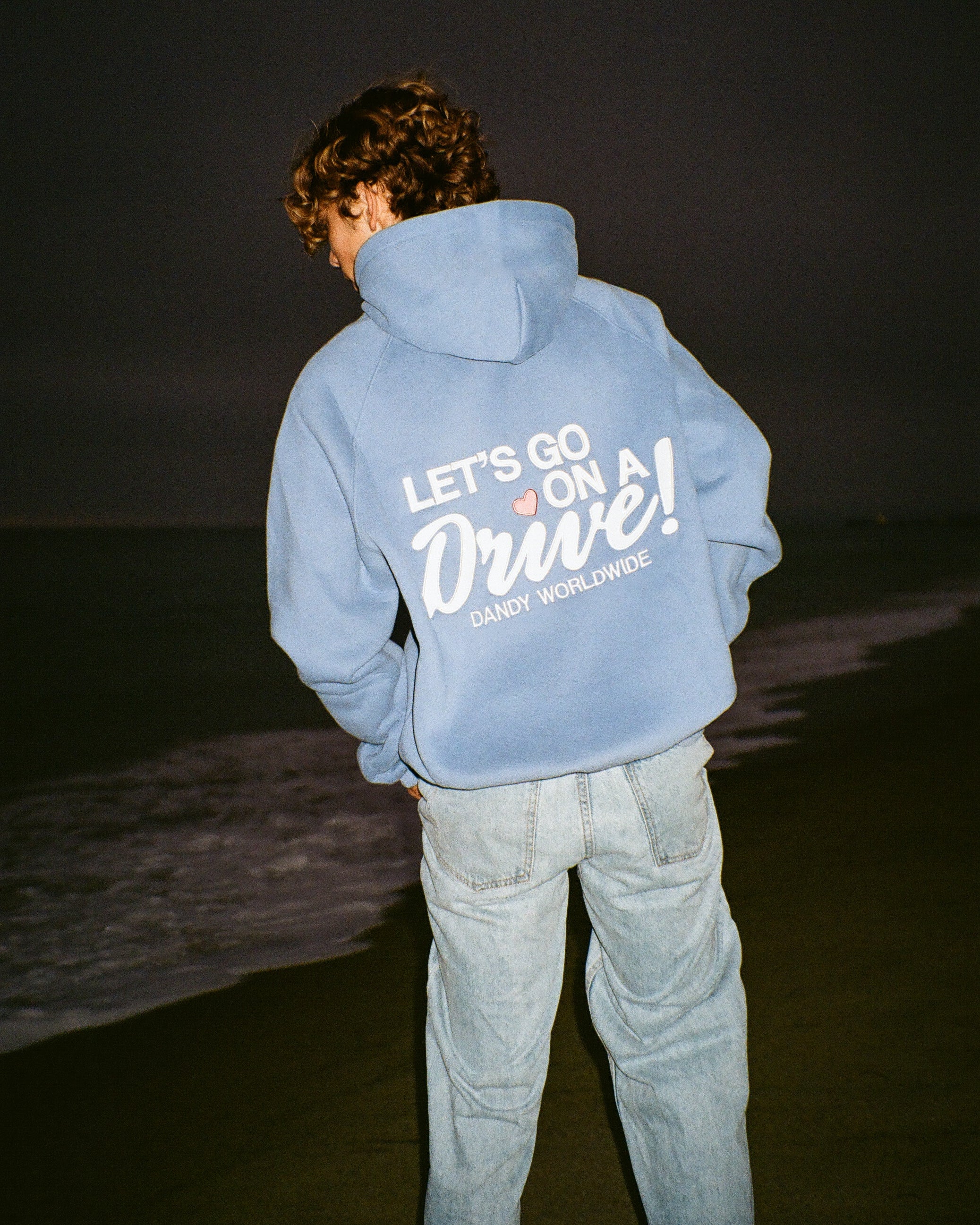 "Let's Go on a Drive" Oversized Lux Hoodie in Blue - Image 8