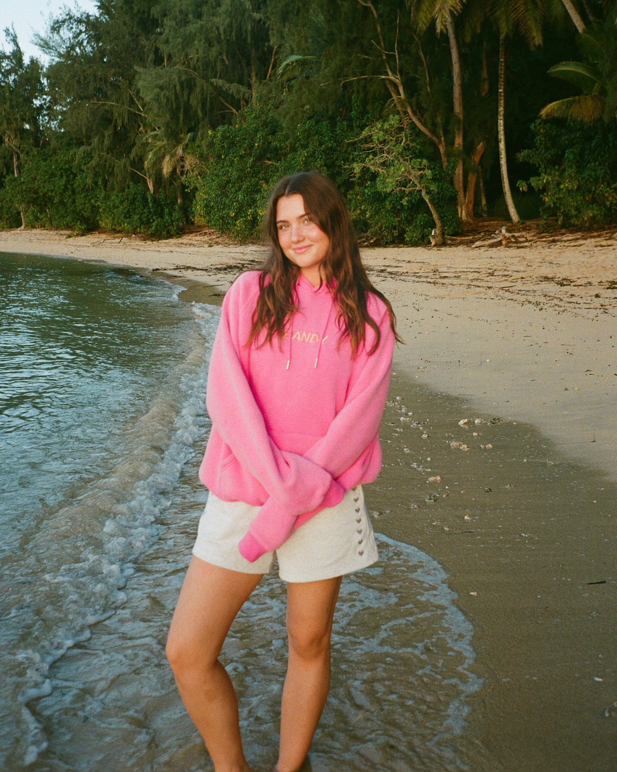 "Let's Watch the Sunset" Oversized Lux Hoodie in Vintage Washed Pink - Image 7