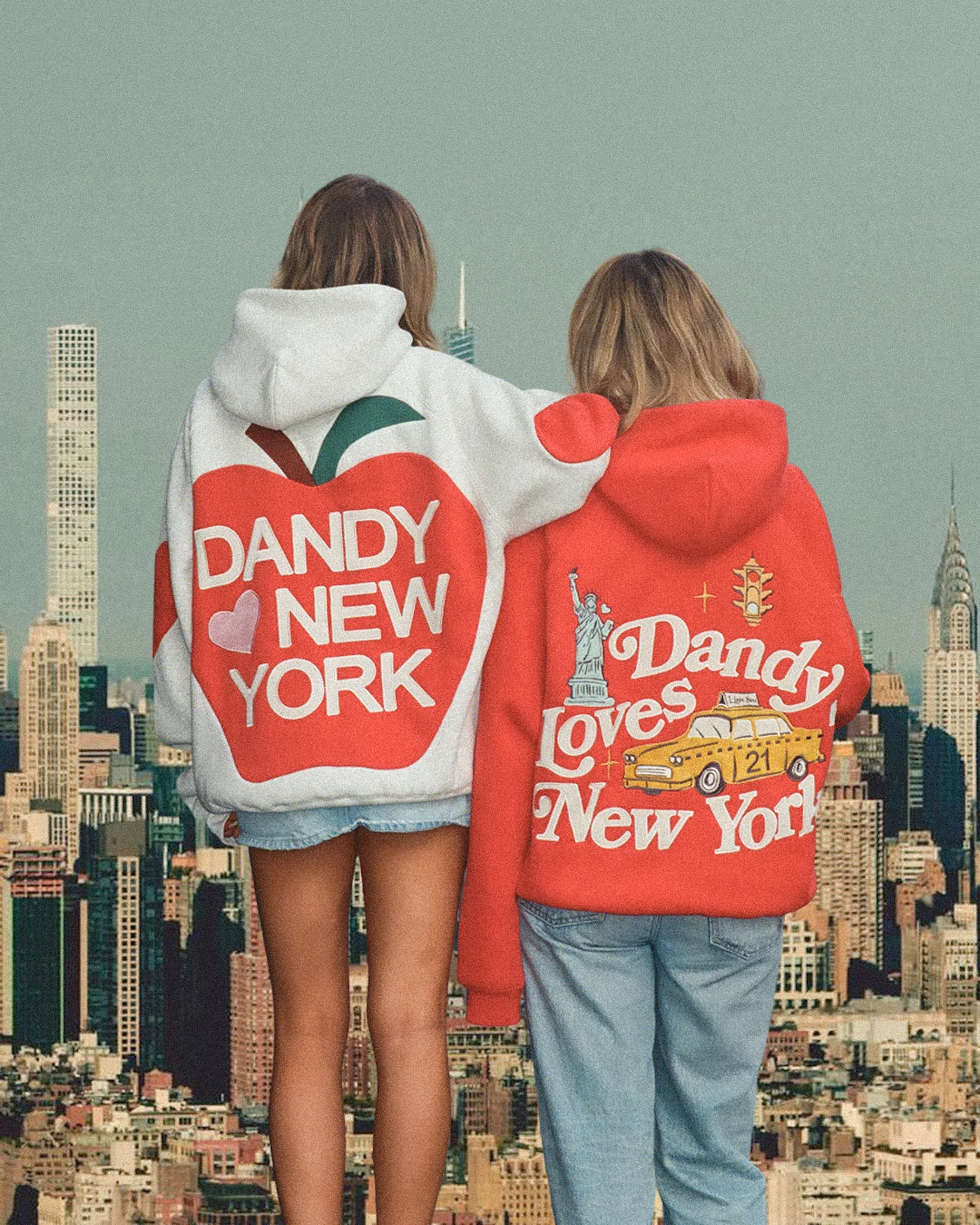 "New York" Oversized Lux Hoodie in Red - Image 7