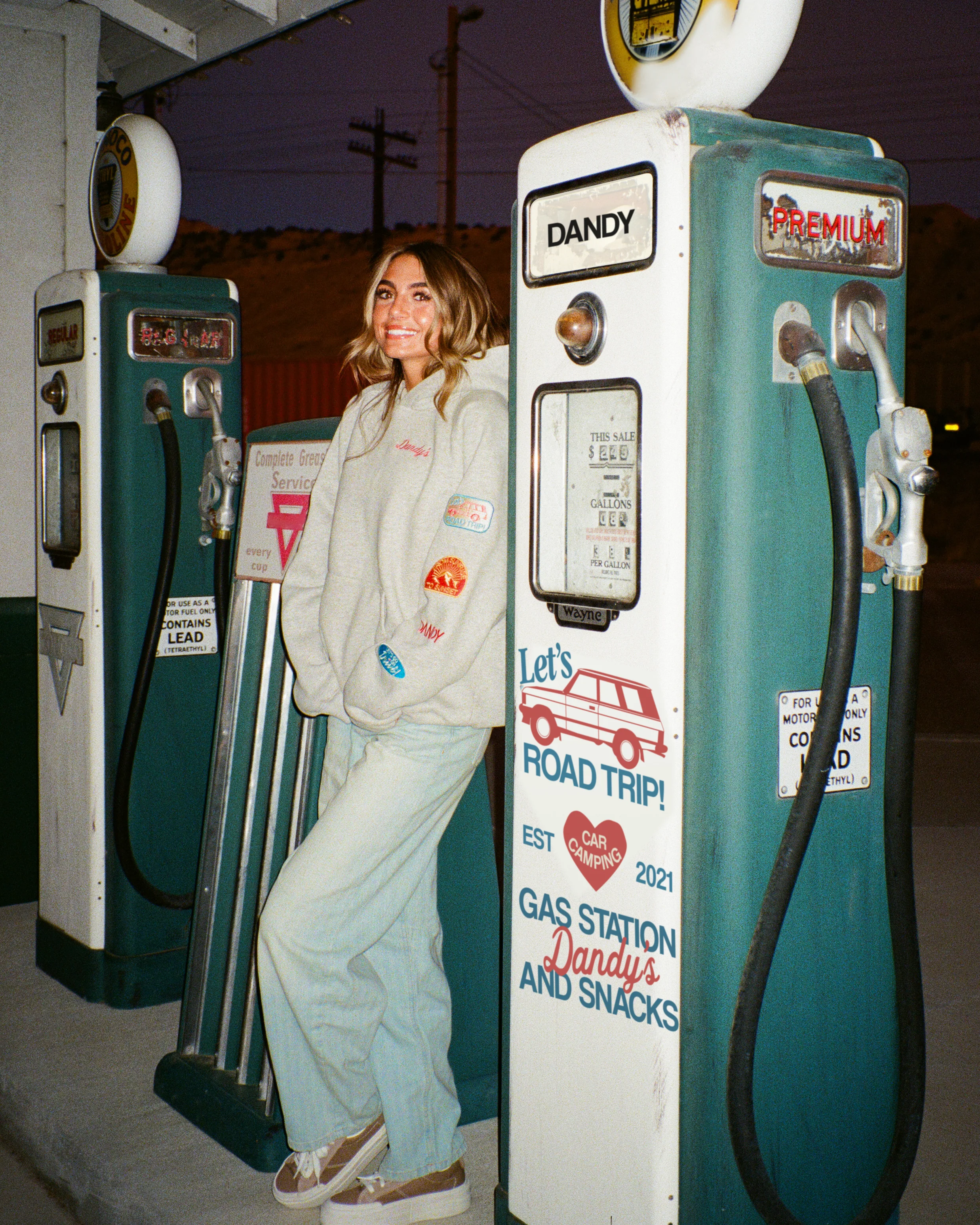 "Road Trip!" Oversized Lux Hoodie in Dark Heather - Image 19