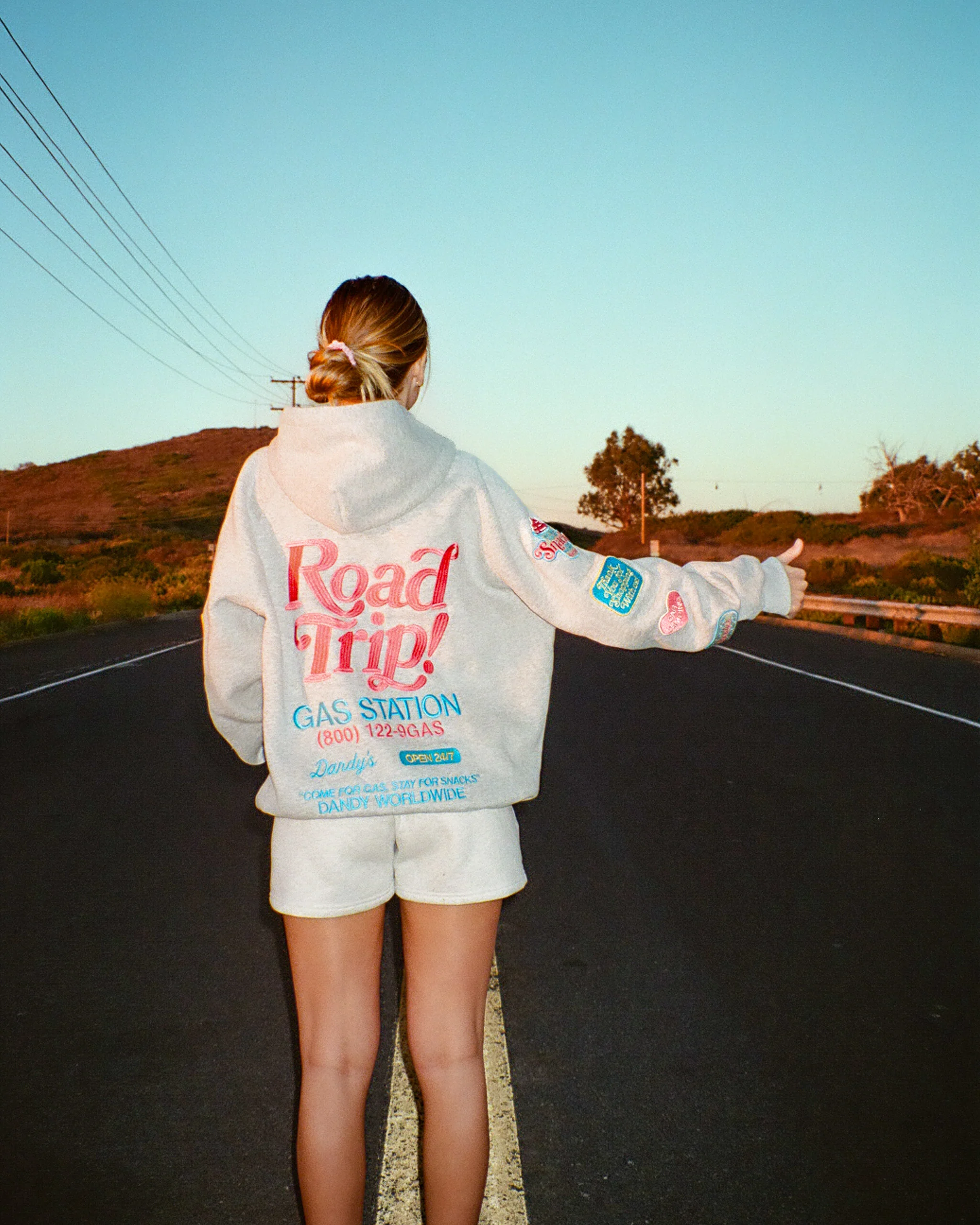 "Road Trip!" Oversized Lux Hoodie in Dark Heather - Image 27